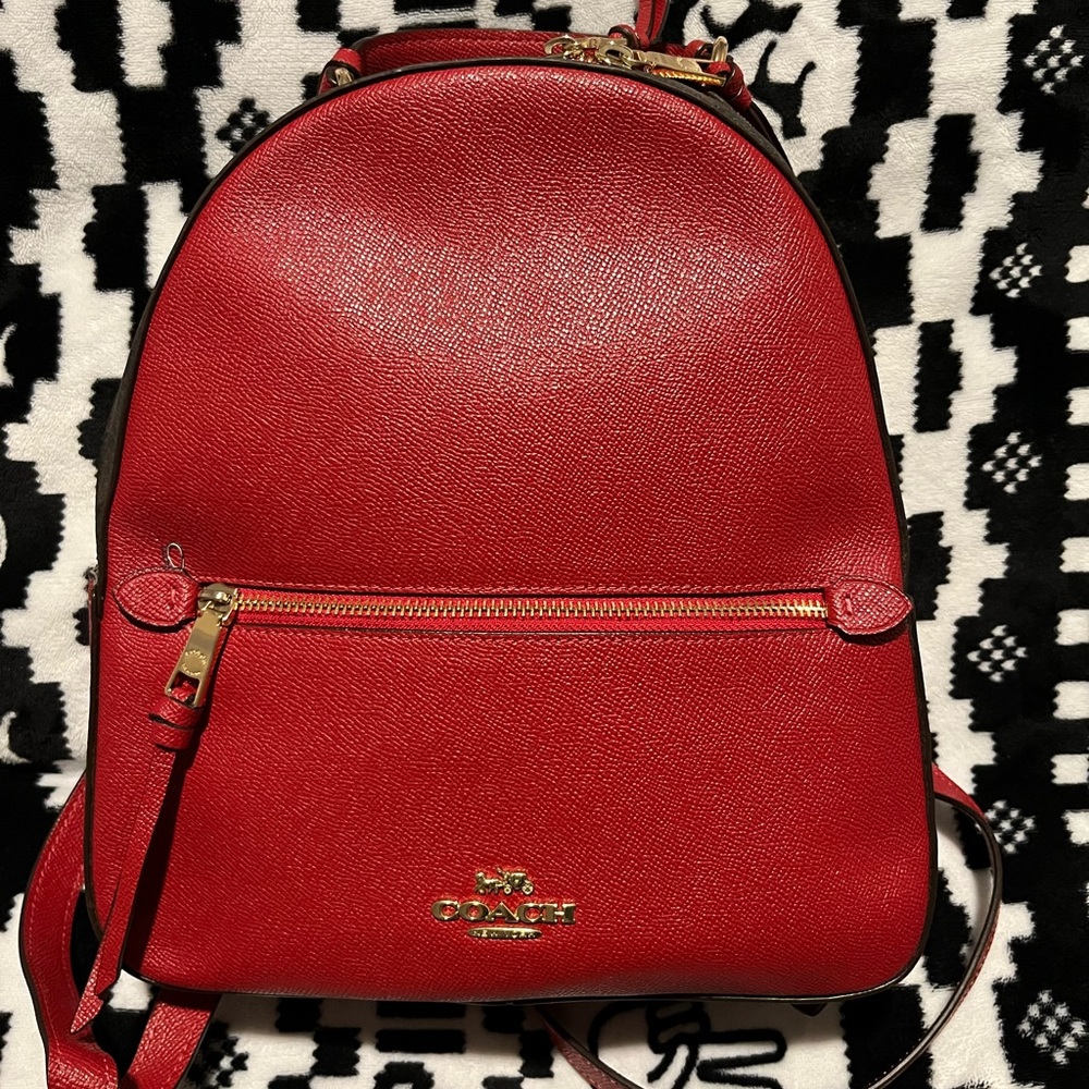 Authentic Red Coach Backpack Medium Sized